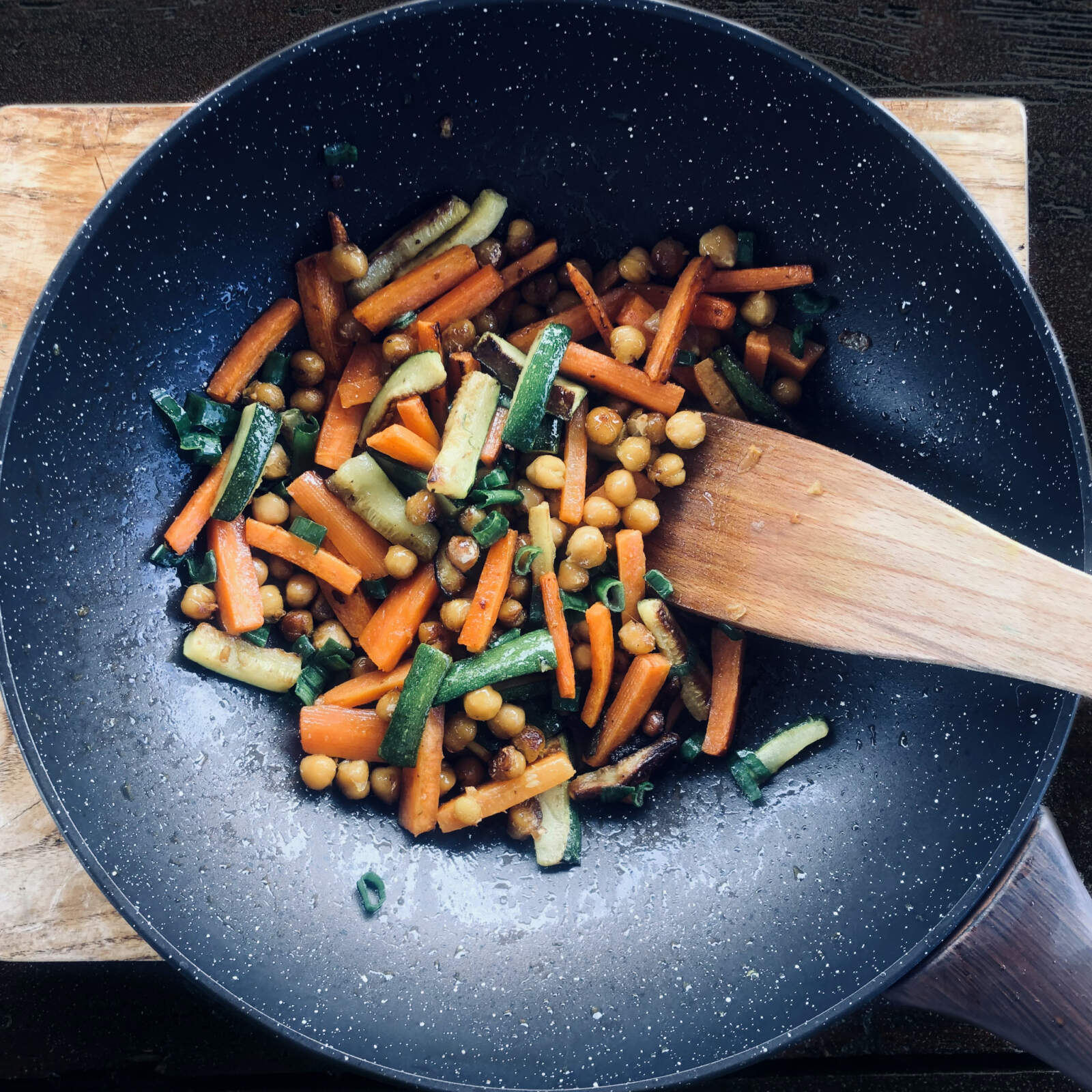 Vegetable and chickpea wok